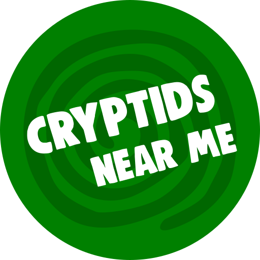 Logo of a green swirl wih the words CRYPTIDS NEAR ME